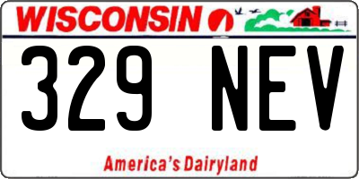 WI license plate 329NEV