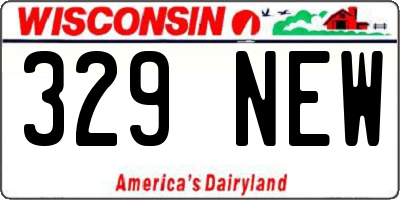 WI license plate 329NEW