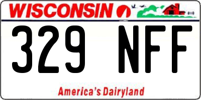 WI license plate 329NFF