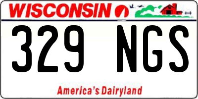 WI license plate 329NGS