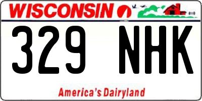 WI license plate 329NHK