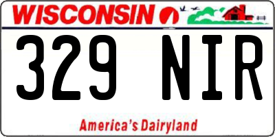 WI license plate 329NIR