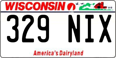 WI license plate 329NIX