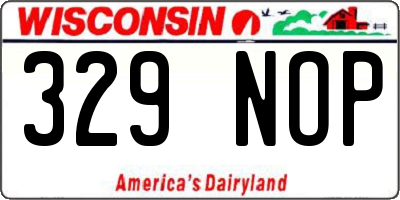 WI license plate 329NOP