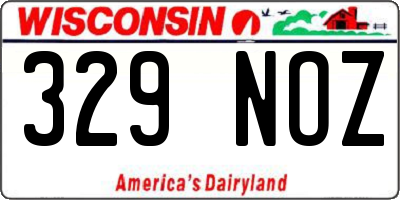 WI license plate 329NOZ