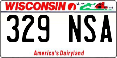 WI license plate 329NSA
