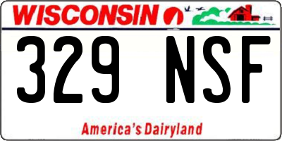WI license plate 329NSF