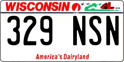 WI license plate 329NSN