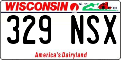 WI license plate 329NSX