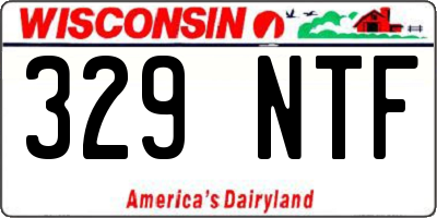 WI license plate 329NTF