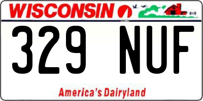 WI license plate 329NUF