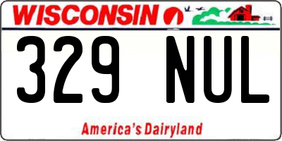 WI license plate 329NUL