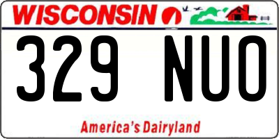 WI license plate 329NUO