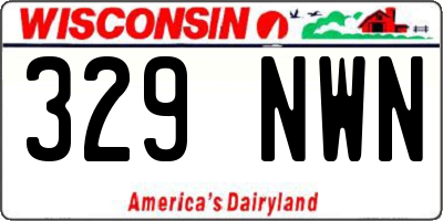 WI license plate 329NWN