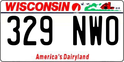 WI license plate 329NWO