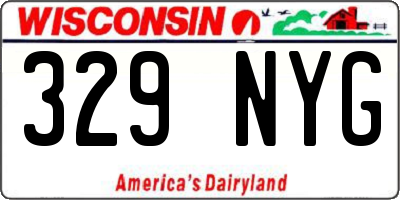 WI license plate 329NYG