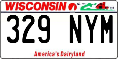 WI license plate 329NYM