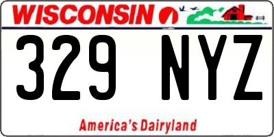 WI license plate 329NYZ