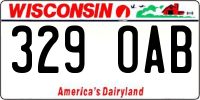 WI license plate 329OAB