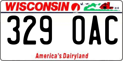 WI license plate 329OAC