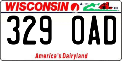 WI license plate 329OAD