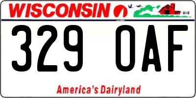 WI license plate 329OAF
