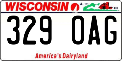 WI license plate 329OAG