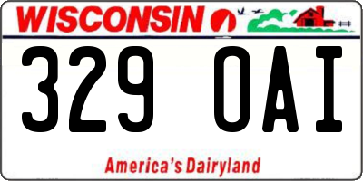 WI license plate 329OAI