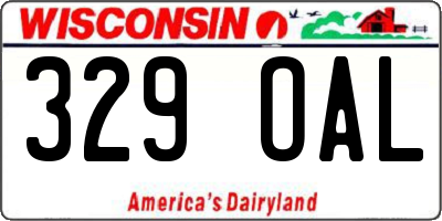 WI license plate 329OAL