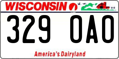 WI license plate 329OAO
