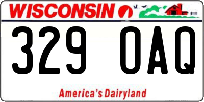 WI license plate 329OAQ