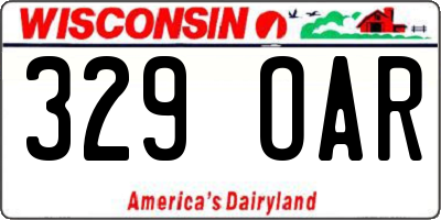 WI license plate 329OAR