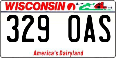WI license plate 329OAS