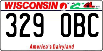 WI license plate 329OBC