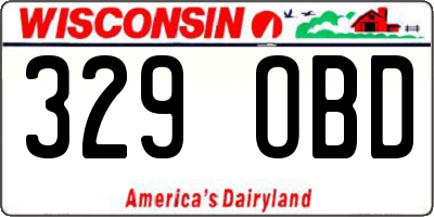 WI license plate 329OBD