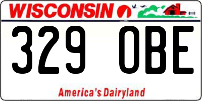 WI license plate 329OBE