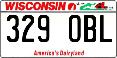 WI license plate 329OBL