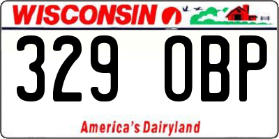 WI license plate 329OBP