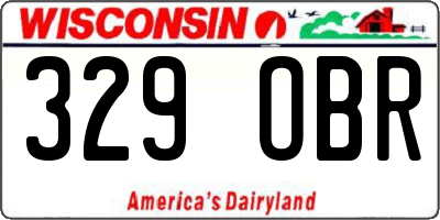 WI license plate 329OBR