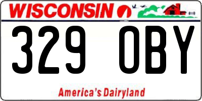 WI license plate 329OBY