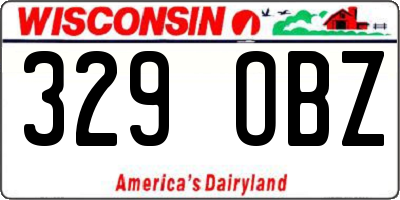 WI license plate 329OBZ