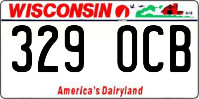 WI license plate 329OCB