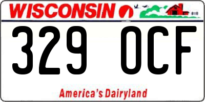 WI license plate 329OCF