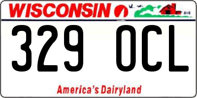 WI license plate 329OCL