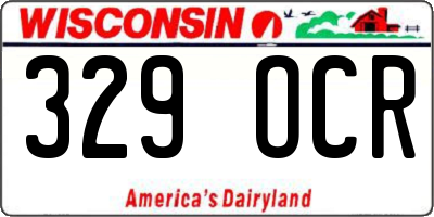 WI license plate 329OCR