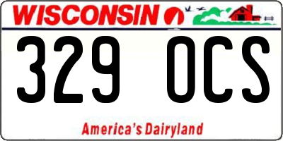 WI license plate 329OCS