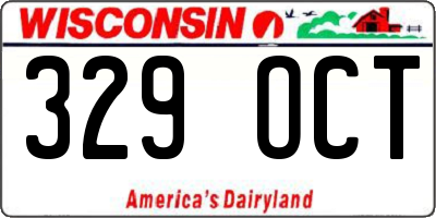 WI license plate 329OCT