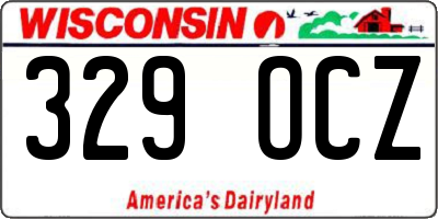 WI license plate 329OCZ