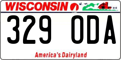 WI license plate 329ODA
