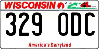 WI license plate 329ODC